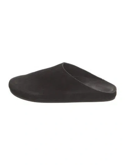 Pre-owned The Row Hudson Suede Mules In Black