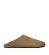The Row Beige Hudson Suede Slide Loafers In Neutral