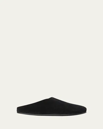 THE ROW HUDSON SUEDE SLIDE MULES
