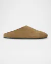The Row Beige Hudson Suede Slide Loafers In Brown