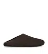 The Row Hudson Shearling-lined Suede Clogs In Brown