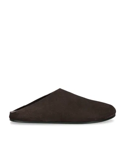 THE ROW HUDSON SUEDE SLIDES