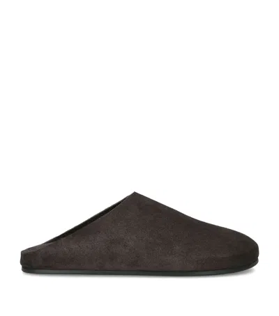 The Row Hudson Suede Slides In Multi
