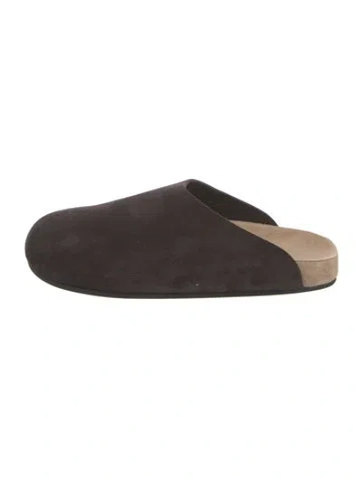 Pre-owned The Row Hudson Two Suede Mules In Black