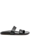The Row Hugh Nappa Leather Sandals In Black