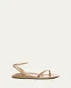 The Row Hugh Leather Ankle-strap Sandals In Brown