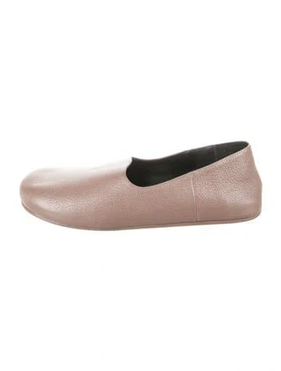 Pre-owned The Row Hugh Leather Ballet Flats In Brown