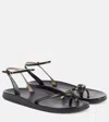 The Row Hugh Leather Sandals In Black