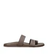 The Row Hugh Nappa Leather Sandals In Brown