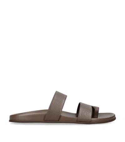 THE ROW HUGH LEATHER SANDALS