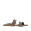 The Row Hugh Nappa Leather Sandals In Brown