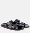 The Row Hugh Nappa Leather Sandals In Schwarz