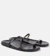 The Row Hugh Leather Slides In Black