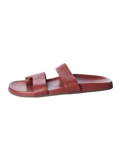Pre-owned The Row Hugh Leather Slides In Red