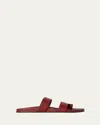 The Row Hugh Leather Toe-ring Slide Sandals