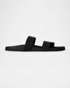 The Row Hugh Nappa Leather Sandals In Black