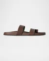 The Row Hugh Nappa Leather Sandals In Light Brown