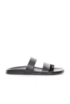 The Row Hugh Nappa Leather Sandals In Black