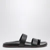 The Row Hugh Nappa Leather Sandals In Black