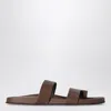 The Row Hugh Nappa Leather Sandals In Brown