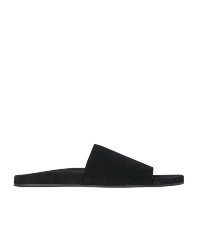 The Row Hugh Slippers In Black
