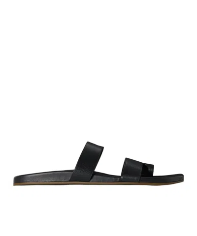 The Row Hugh Slippers In Black