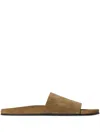 The Row Hugh Suede Sandals In Brown