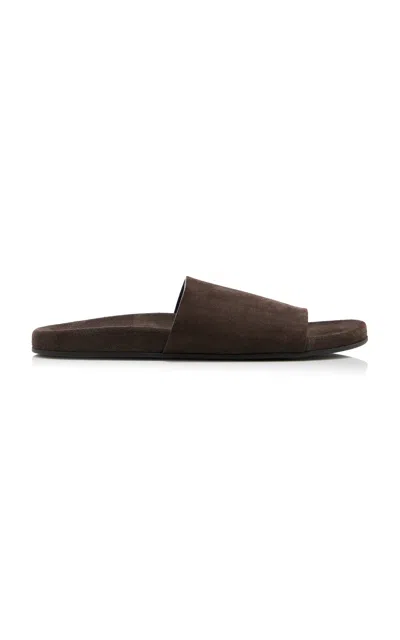The Row Hugh Suede Slide Sandals