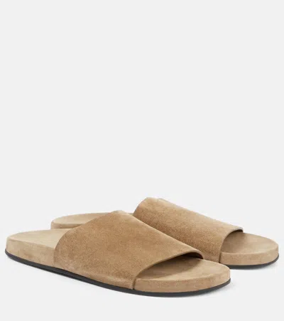 The Row Pantoletten Hugh Aus Veloursleder