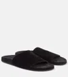 The Row Womens Black Hugh Suede Slides Eur 36 / 3 Uk