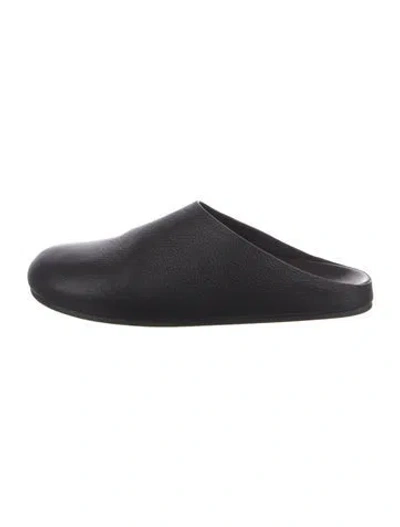Pre-owned The Row Hugo Leather Mules In Black
