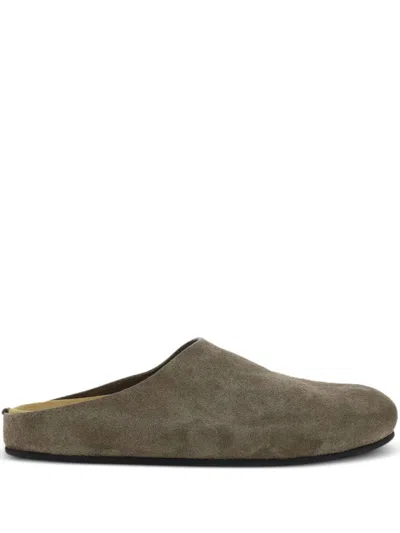 The Row Hugo Leather Slippers