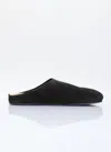 The Row Black Hugo Slip On Slides In Black