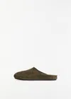 The Row Hugo Suede Easy Mules In Ash