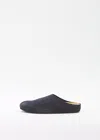 The Row Hugo Suede Mules In Navy