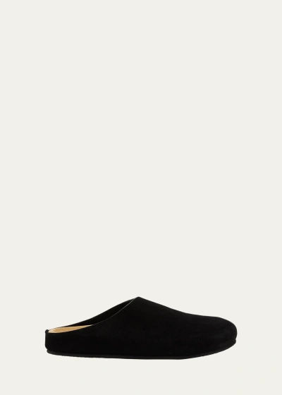 THE ROW HUGO SUEDE EASY MULES