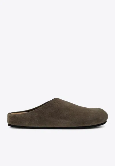 The Row Hugo Suede Flat Mules