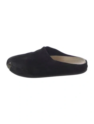 Pre-owned The Row Hugo Suede Mules In Black