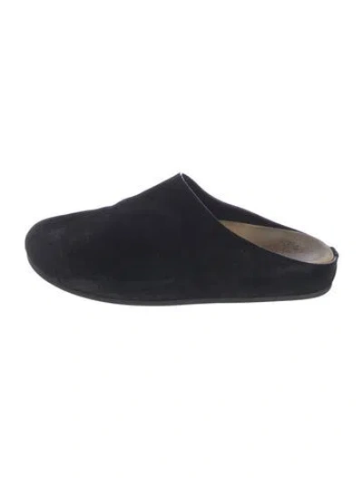 Pre-owned The Row Hugo Suede Mules In Black