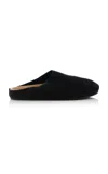 The Row Black Hugo Slip On Slides In Black