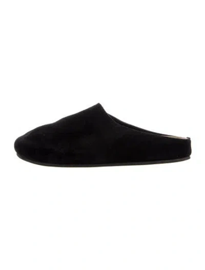 Pre-owned The Row Hugo Suede Mules In Blue