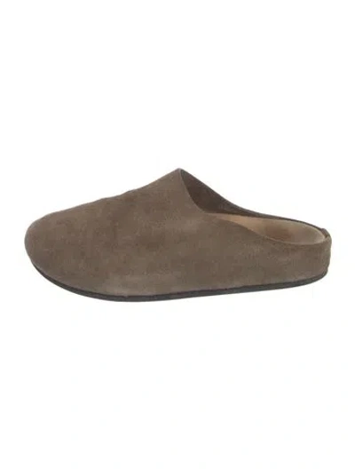 Pre-owned The Row Hugo Suede Mules In Grey