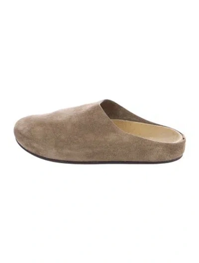 Pre-owned The Row Hugo Suede Mules In Neutral