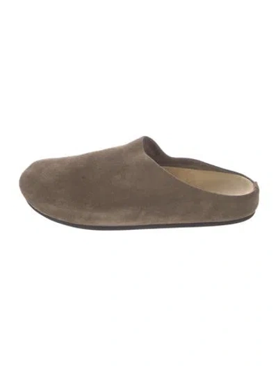 Pre-owned The Row Hugo Suede Mules In Neutrals