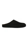 The Row Black Hugo Slip On Slides In Black