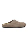 The Row Light Brown Suede Mule Hugo In Brown