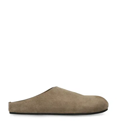 THE ROW HUGO SUEDE SLIDES