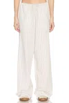 The Row Hypnosta Trousers In White With Stripes In White & Graphite