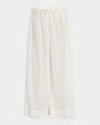 The Row Hypnosta Pleated Cotton Wide-leg Drawstring Pants In White