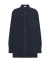 The Row Idro Oversized Cotton-blend Corduroy Shirt In Blue
